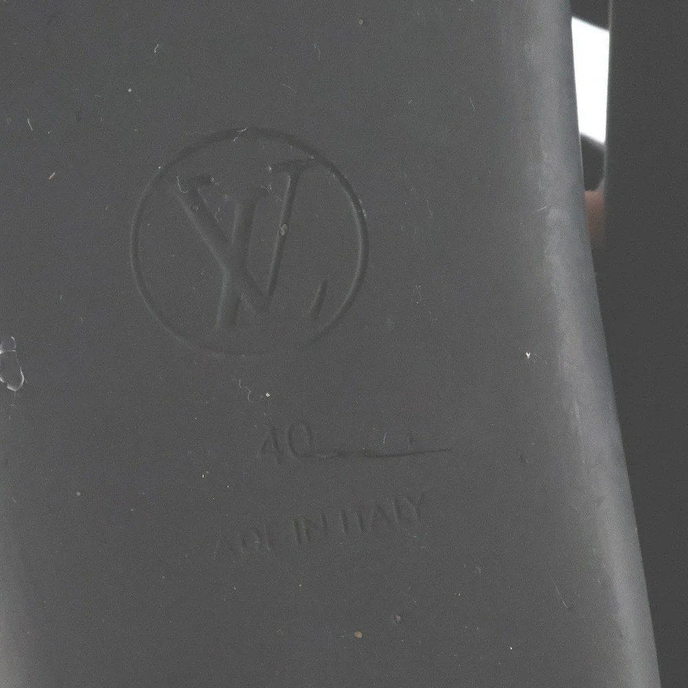 Louis Vuitton Flat Comfort Sandal Black Monogram 40 Leather Canvas